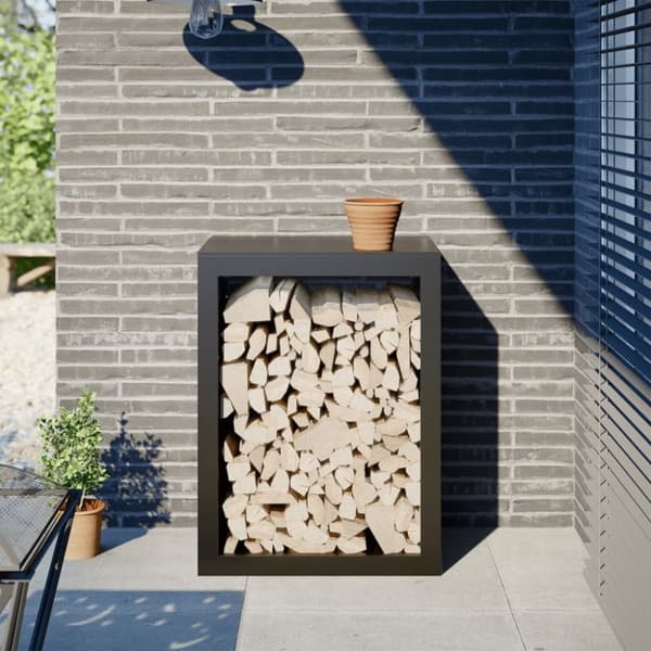vidaXL brændestativ 60x40x80 cm stål sort