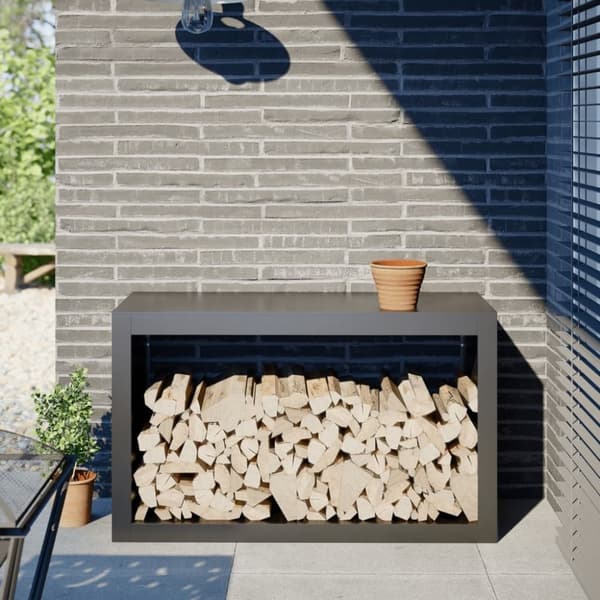 vidaXL Vedstativ antrasitt 100x40x60 cm stål
