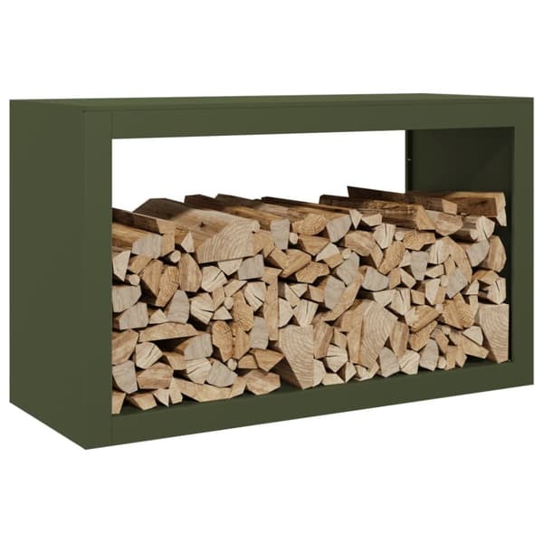 vidaXL Vedstativ grønn 100x40x60 cm stål