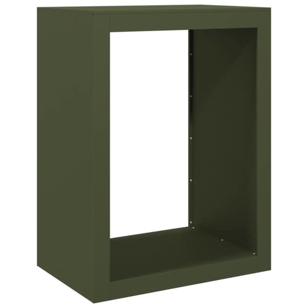 vidaXL Polttopuuteline vihreä 60x40x80 cm teräs