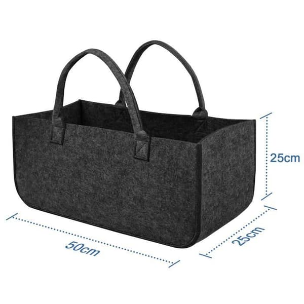 Vedtransportväska - LARS360 - Set om 4 - 30 kg - Filt (Mörkgrå)