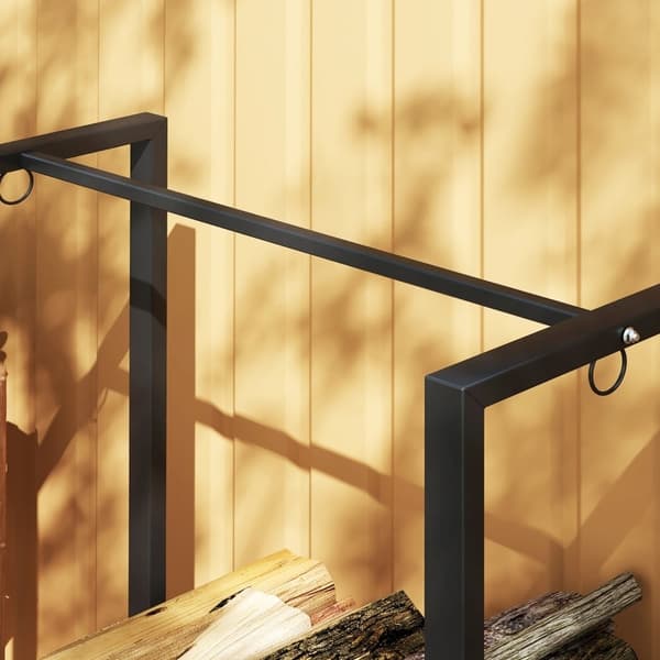 Rootz polttopuuteline - Tukkiteline - Kindling Järjestäjä - Kantavuus 200kg - Jauhemaalattu teräs - 123cm x 32cm x 115cm