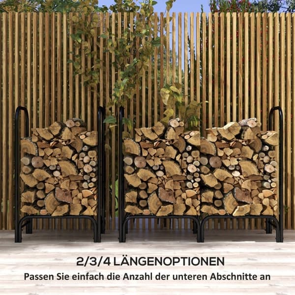 Rootz Brændestativ - Brændeholder - Træopbevaring - 0,33 m³ Kapacitet - 150 kg Belastningskapacitet - Oxford Polyester Cover - 120 cm x 36 cm x 99 cm