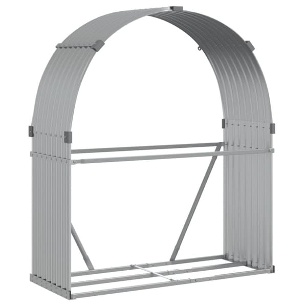 Vedställ silver 120x45x140 cm galvaniserat stål
