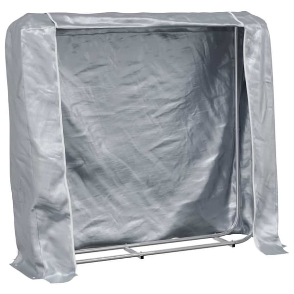 vidaXL Vedstativ med regntrekk 150x25x150 cm galvanisert stål