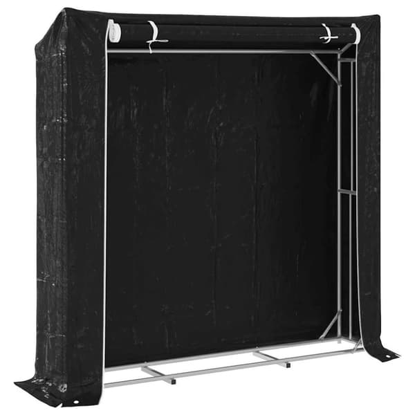 vidaXL Vedstativ med regntrekk 200x40x200 cm galvanisert stål