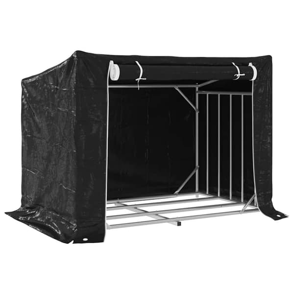 vidaXL Vedstativ med regntrekk 150,5x100,5x110,5 cm galvanisert stål