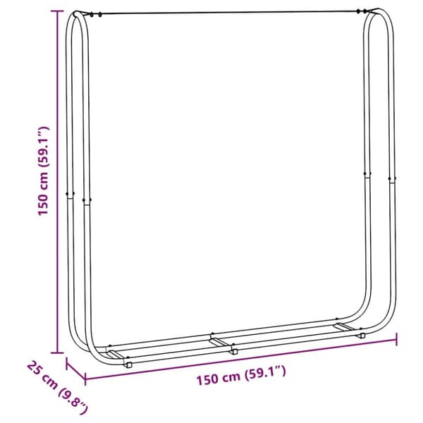 vidaXL brændestativ 150x25x150 cm galvaniseret stål