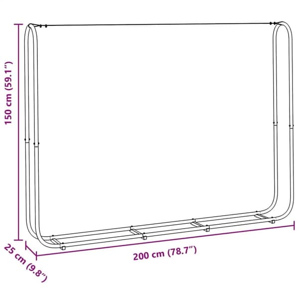 vidaXL brændestativ 200x25x150 cm galvaniseret stål