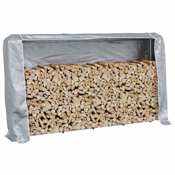vidaXL polttopuuteline sadesuojalla 250x25x150 cm galvanoitu teräs