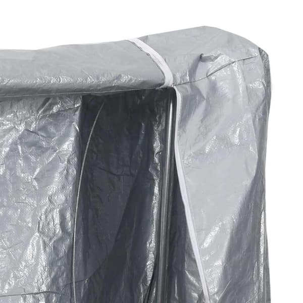 vidaXL polttopuuteline sadesuojalla 100x25x150 cm galvanoitu teräs
