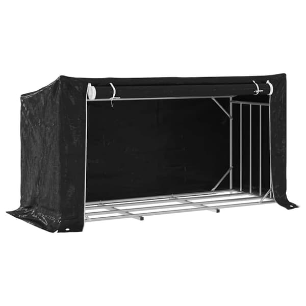 vidaXL Polttopuuteline sadesuojalla 200,5x80,5x110,5 cm