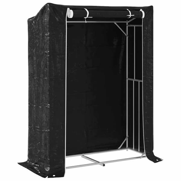 vidaXL Polttopuuteline sadesuojalla 150x60x200 cm galvanoitu teräs