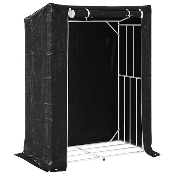 vidaXL Polttopuuteline sadesuojalla 150x80x200 cm galvanoitu teräs