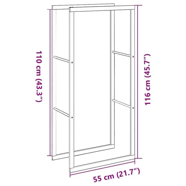 vidaXL Vedställ svart 55x30x116 cm stål