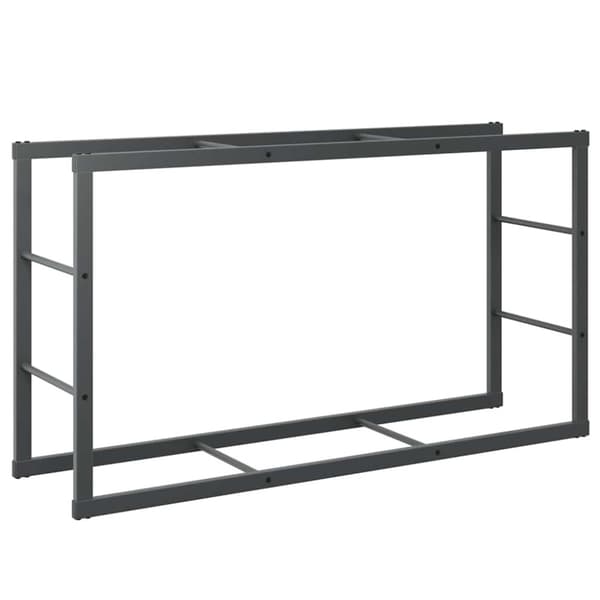 vidaXL Polttopuuteline musta 110x30x61 cm teräs