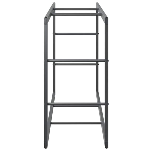 vidaXL Polttopuuteline musta 110x30x61 cm teräs