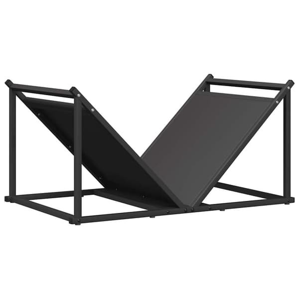 vidaXL Polttopuuteline musta 70x43x34,5 cm kylmävalssattu teräs