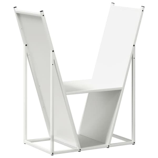 vidaXL Polttopuuteline valkoinen 69,5x35x81 cm kylmävalssattu teräs