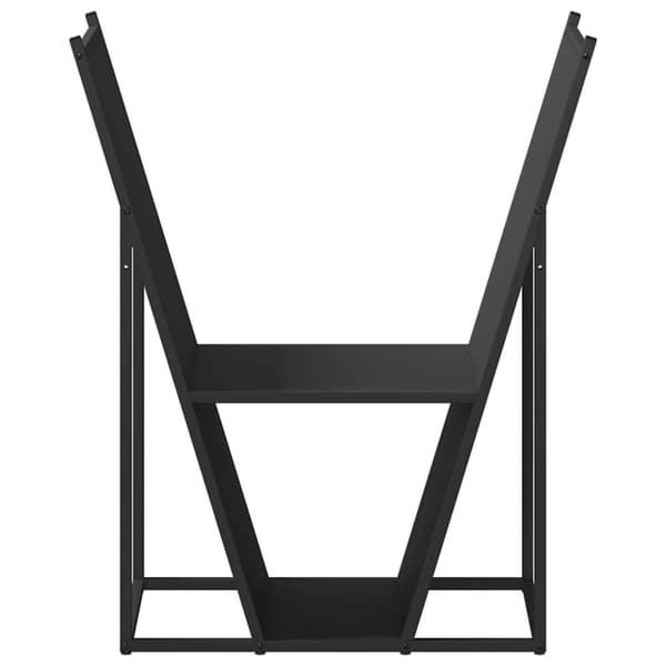 vidaXL Polttopuuteline musta 69,5x35x81 cm kylmävalssattu teräs