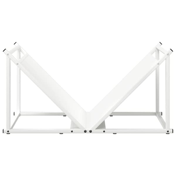 vidaXL Vedstativ hvit 70x43x34,5 cm kaldvalset stål