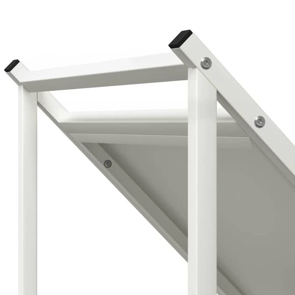vidaXL Vedstativ hvit 70x43x34,5 cm kaldvalset stål