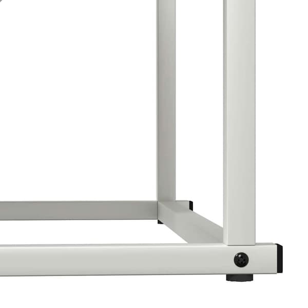 vidaXL Vedstativ hvit 70x43x34,5 cm kaldvalset stål
