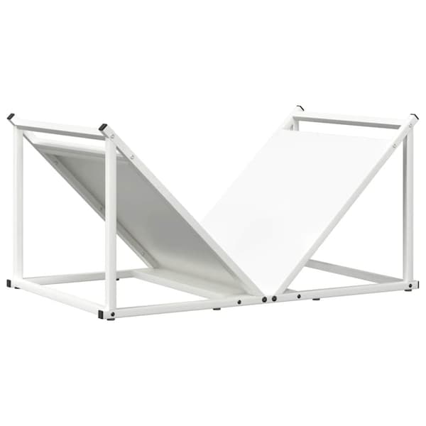vidaXL Vedstativ hvit 70x43x34,5 cm kaldvalset stål