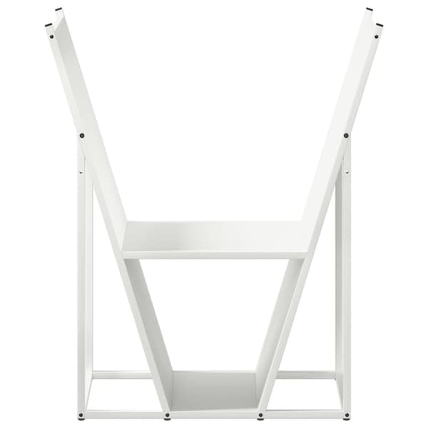 vidaXL Vedstativ hvit 69,5x35x81 cm kaldvalset stål