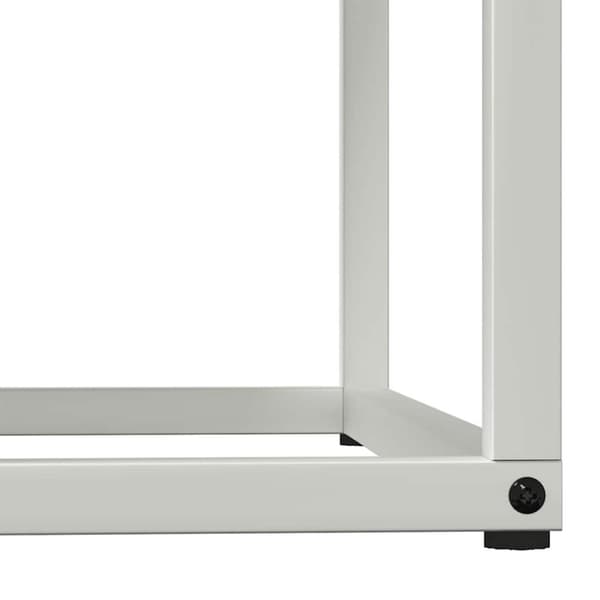 vidaXL Vedstativ hvit 69,5x35x81 cm kaldvalset stål