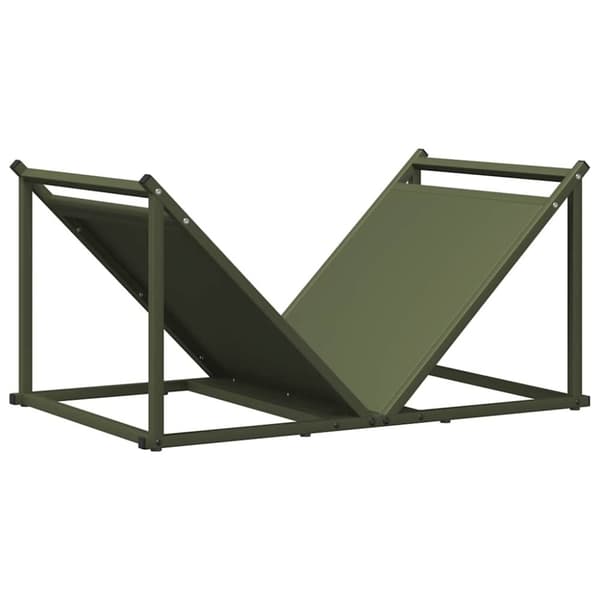 vidaXL Vedstativ olivengrønn 70x43x34,5 cm kaldvalset stål