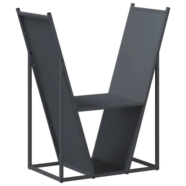 vidaXL Vedstativ antrasitt 69,5x35x81 cm kaldvalset stål