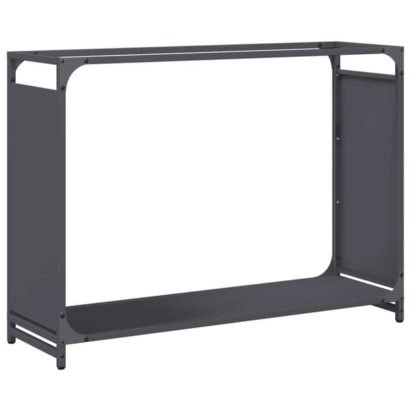 vidaXL Polttopuuteline antrasiitti 90x28x65 cm kylmävalssattu teräs