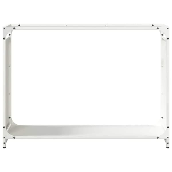 vidaXL brændestativ 90x28x65 cm koldvalset stål hvid