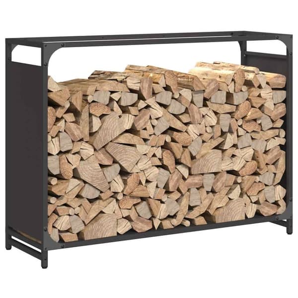vidaXL brændestativ 90x28x65 cm koldvalset stål sort