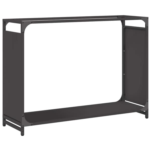 vidaXL Polttopuuteline musta 90x28x65 cm kylmävalssattu teräs