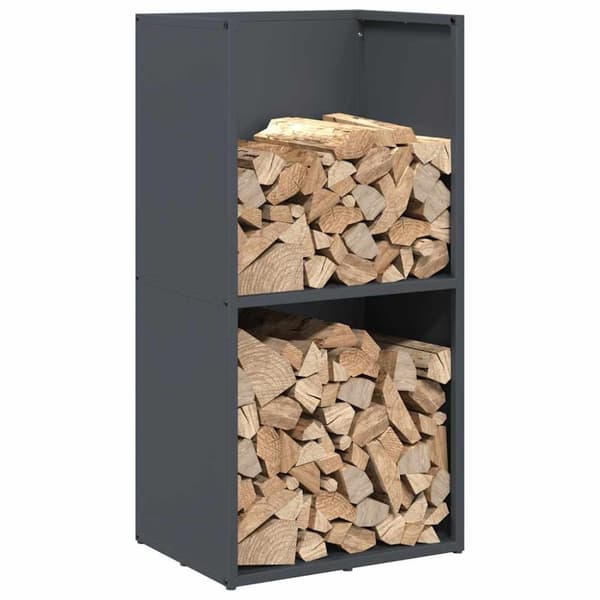 vidaXL Polttopuuteline antrasiitti 40x30x80 cm kylmävalssattu teräs