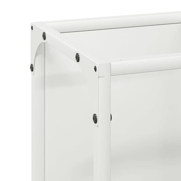vidaXL brændestativ 25x25x60 cm koldvalset stål hvid