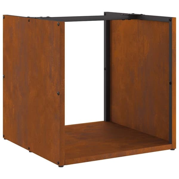 vidaXL brændestativ 40x40x40 cm forvitringsstål