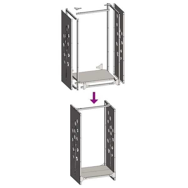 vidaXL Polttopuuteline musta 40x30x80 cm kylmävalssattu teräs