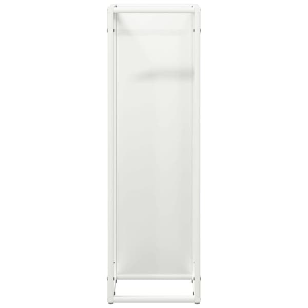 vidaXL Polttopuuteline Valkoinen 25x25x80 cm Kylmävalssattua terästä