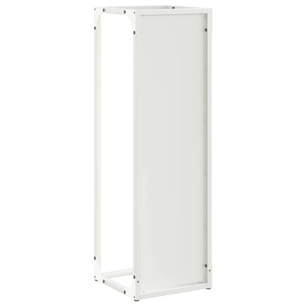 vidaXL Polttopuuteline Valkoinen 25x25x80 cm Kylmävalssattua terästä