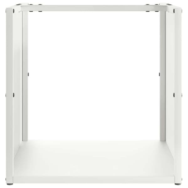 vidaXL Polttopuuteline valkoinen 40x40x40 cm kylmävalssattu teräs