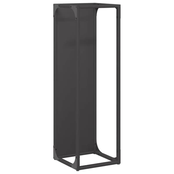 vidaXL Polttopuuteline Musta 25x25x80 cm Kylmävalssattua terästä