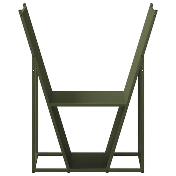 vidaXL Vedstativ olivengrønn 69,5x35x81 cm kaldvalset stål