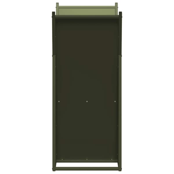 vidaXL Vedstativ olivengrønn 69,5x35x81 cm kaldvalset stål