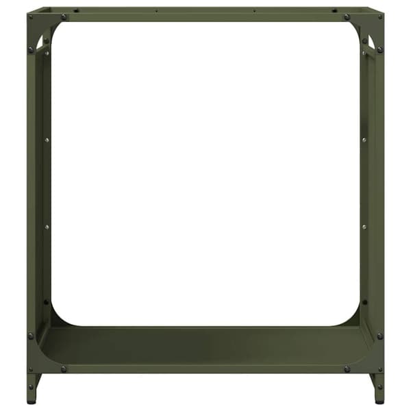vidaXL Vedstativ olivengrønn 60x28x65 cm kaldvalset stål