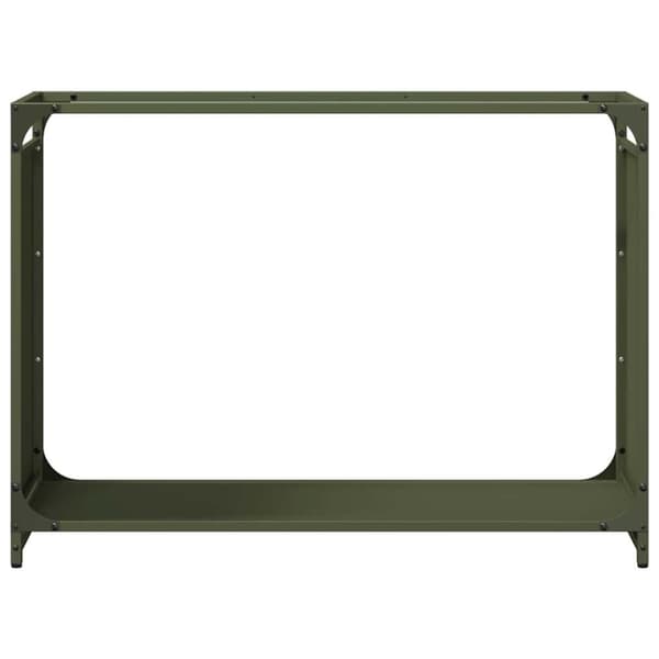 vidaXL Vedstativ olivengrønn 90x28x65 cm kaldvalset stål