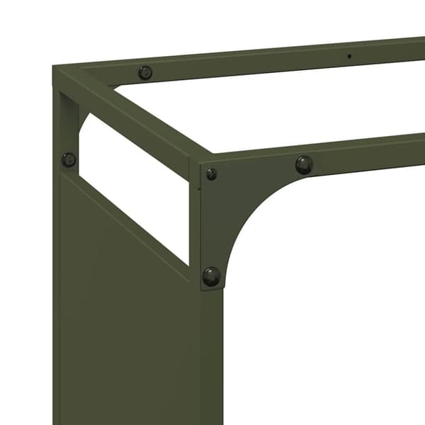 vidaXL Vedstativ olivengrønn 90x28x65 cm kaldvalset stål