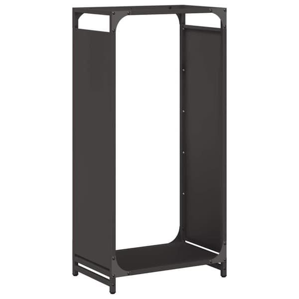 vidaXL Vedstativ svart 44x28x90 cm kaldvalset stål